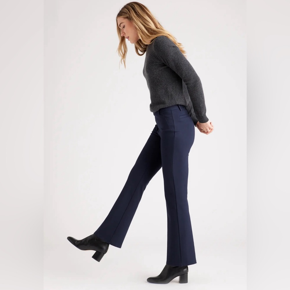 Navy Blue Ultra-Stretch Ponte Bootcut Pant